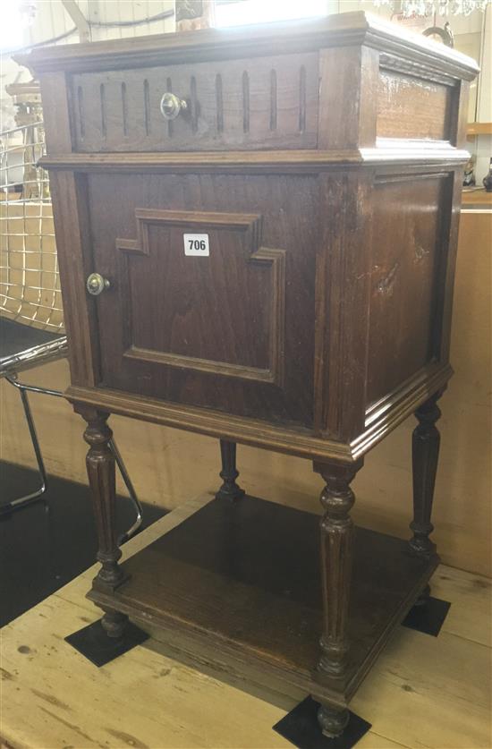 Marble topped bedside cabinet